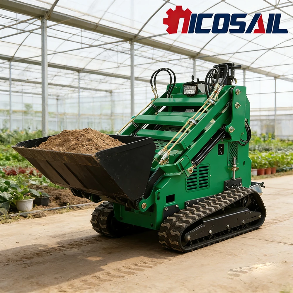

New diesel skid steer loader with various accessories Mini skid steer loader at a discounted price