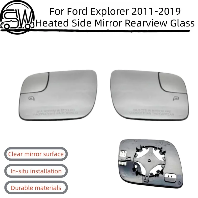 

For Ford Explorer 2011-2019 Heated Side Mirror Rearview Glass Wing Mirror