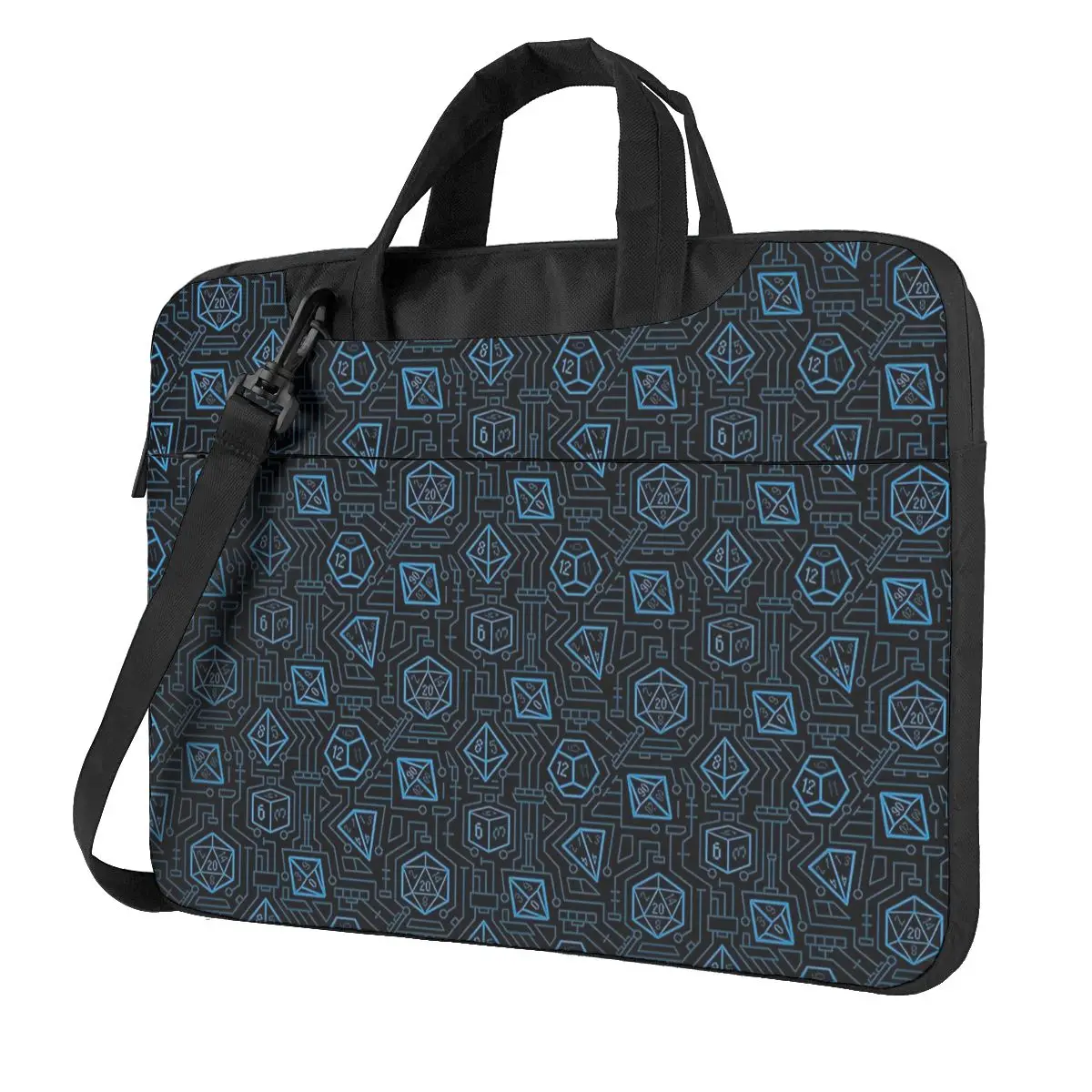 

Tech D20 Pattern Laptop Bag Case Protective Vintage Computer Bag Bicycle Crossbody Laptop Pouch