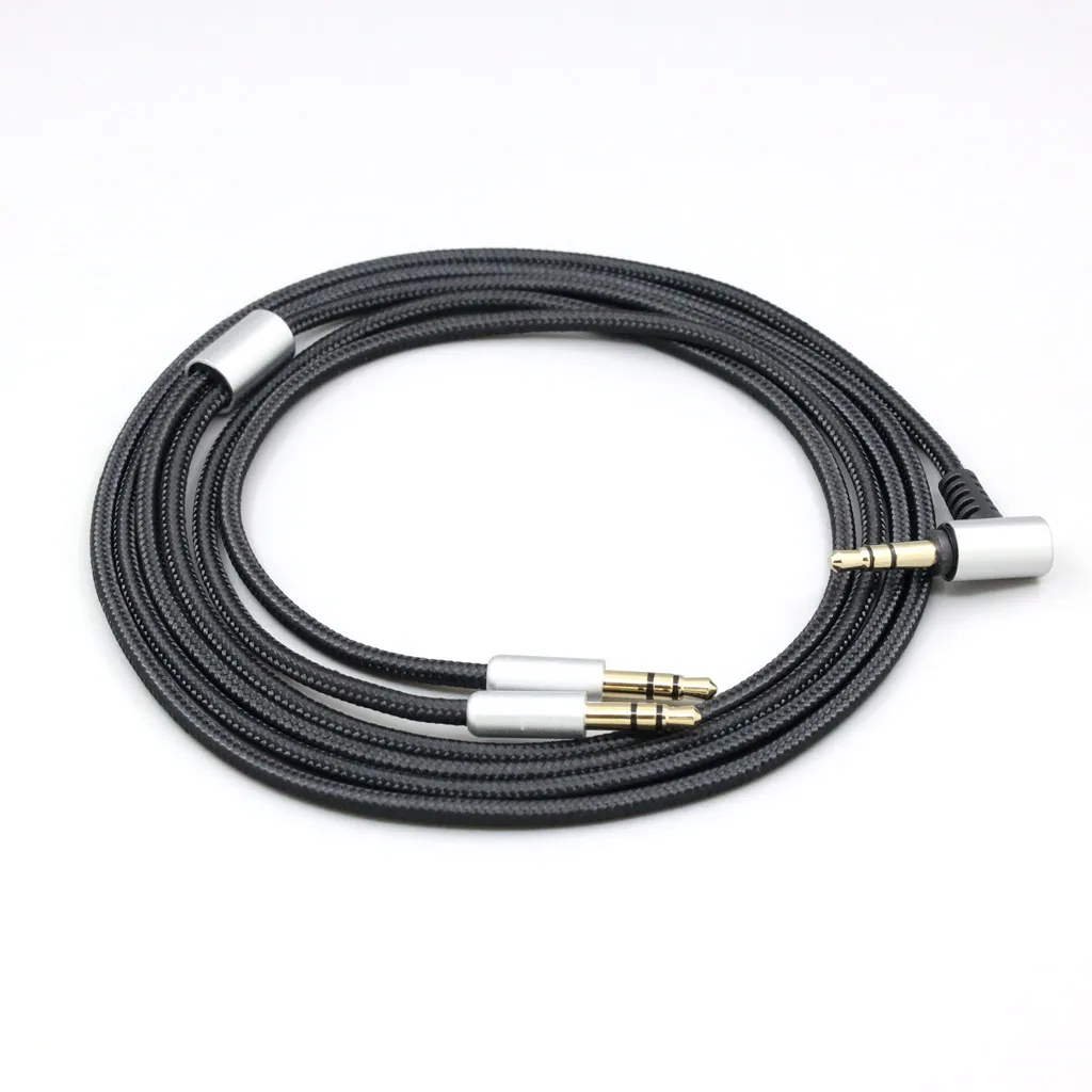 100pcs Black OFC Dual 3.5mm plug Headphone Earphone Headset cable 1.25m  LN008360