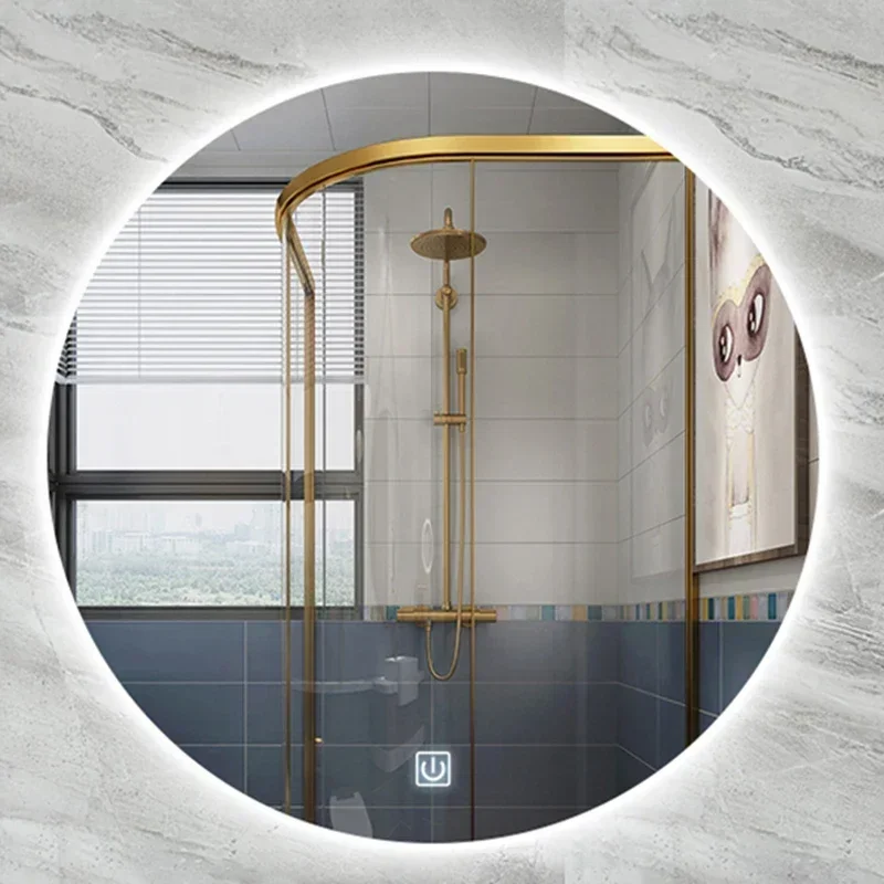 Smart Bathroom Vanity Mirror With Led Light Sensor Wall Hanging Make Up Mirror Anti Fog Round Luz Espejo Bano House Decoration