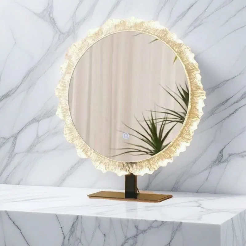 مرآة مكياج مضيئة يمكن أن تكون مصباح جداري Douyin مرآة كريستال ذكية ذات قيمة عالية مع مرآة زينة خفيفة عالية الوضوح