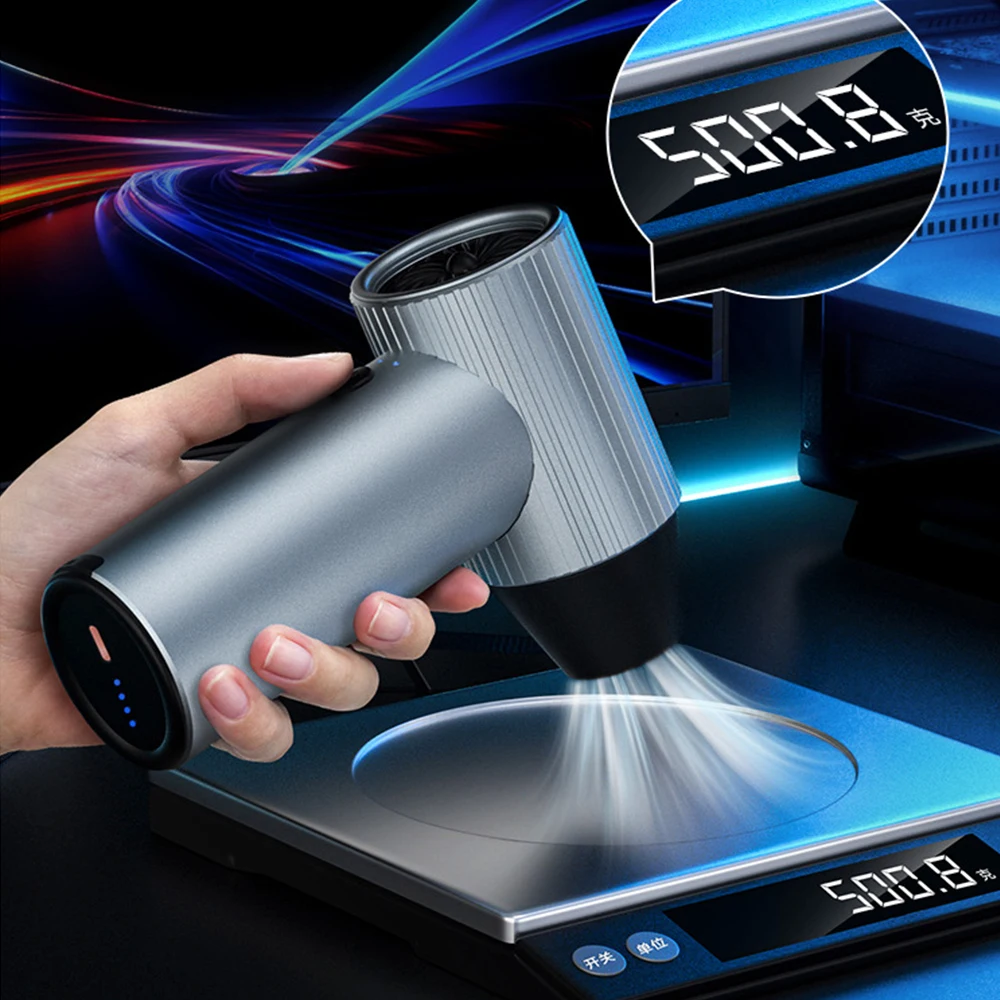 

X7 Violent Blower 500 г Бесщеточный двигатель под давлением ветра 40 мм Турбоструйный вентилятор с 3 насадками Выдув пыли Очистка клавиатуры Воздуходувка