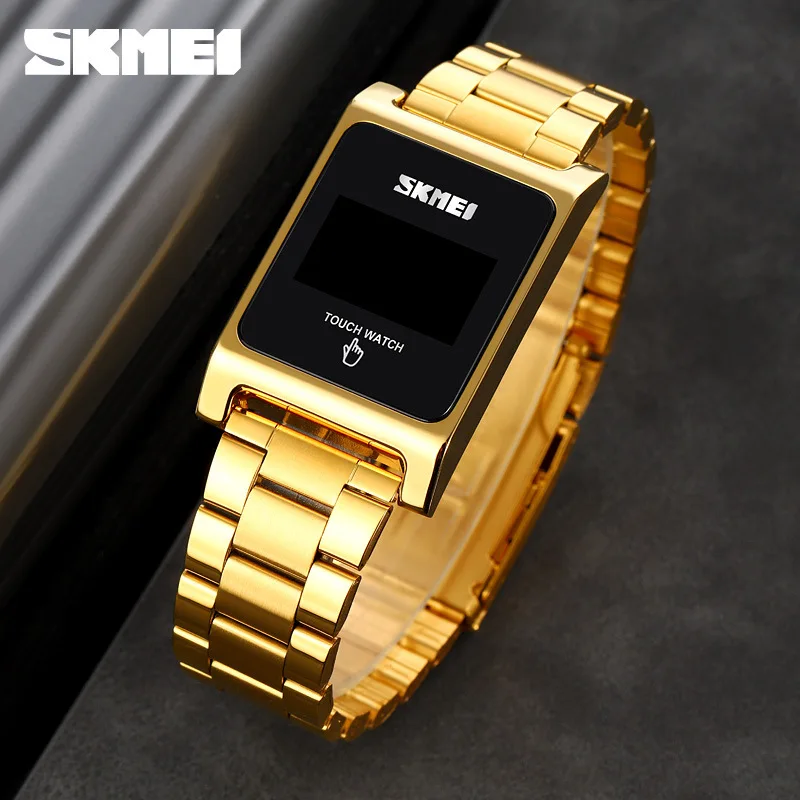 Skmei Fashion Led Touch Screen Watch  Steel Strap Waterproof Men's Steel Belt Electronic  Business Fashion Watch for Men