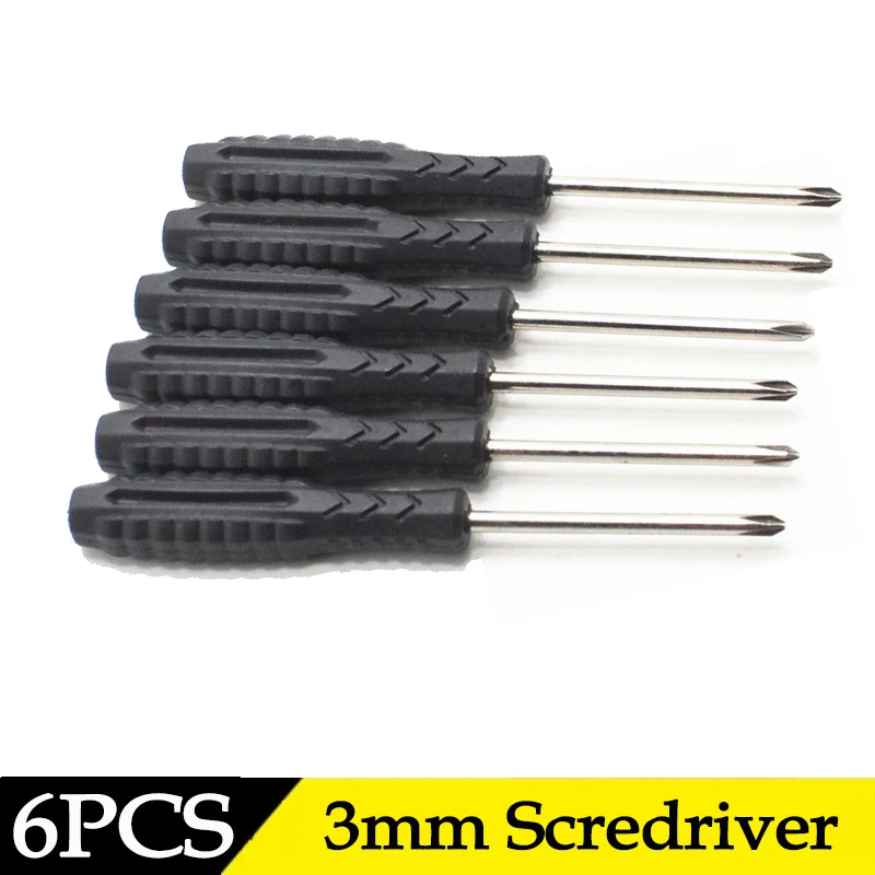 6Pcs Mini Small Manual Screwdriver Household 3mm Diameter Twist Screwdriver Chromium Vanadium Steel Screwdriver