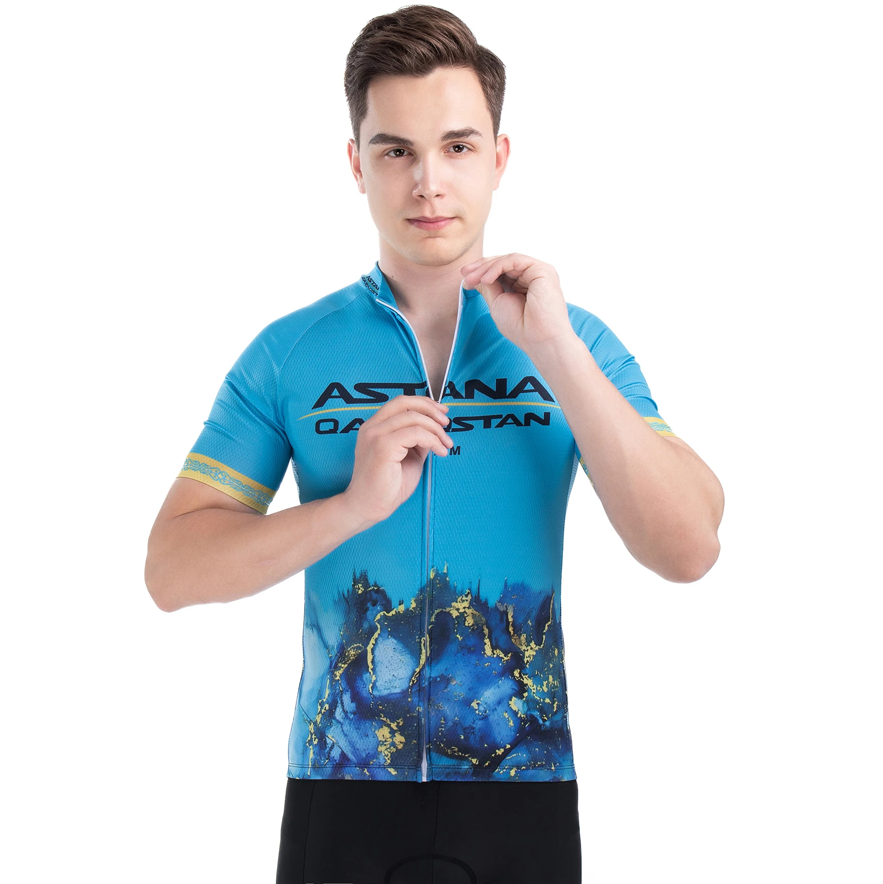 2025 Mark Cavendish Qazaqstan Team Cycling Jersey Set Men France Tour 35 Victories Cycling Clothing Road Bike Shirts Suit Pants