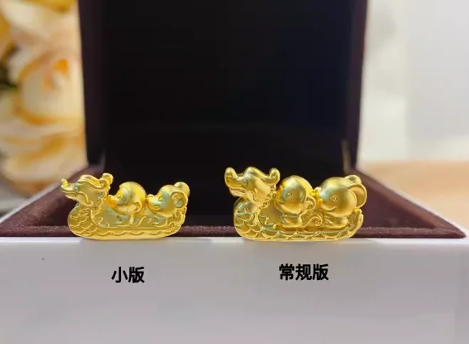 

new arrvial 24k pure gold dragon charms dragon boat racing diy bracelets