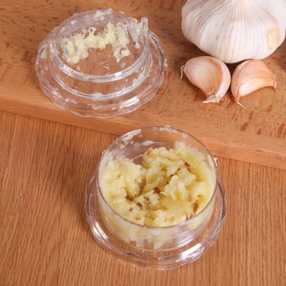 8cm Manual For Garlic Press Clear Plastic for For Garlic Herbs Onions Nuts Twist Mincer Compact Design Easy to Use and Clean