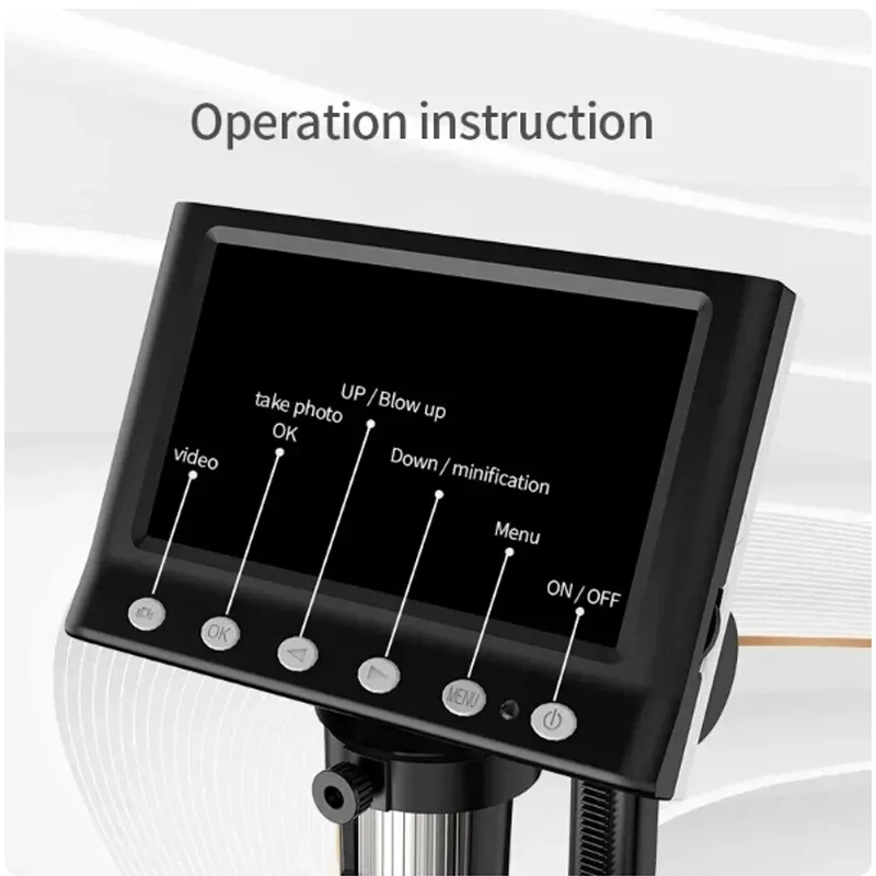 4.3 In LCD Digital Microscope 40-1000X Soldering Microscope for Error Coins USB Magnifier Micro Microscope with 8 LED High Stand