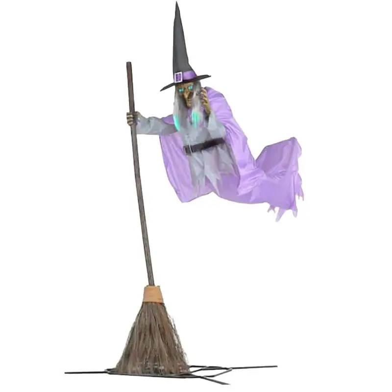 

Halloween Witch Decorations Outdoor Spooky Flying Witch Decor For Halloween Horror Layout Party Decoration With Lighted Eyes For