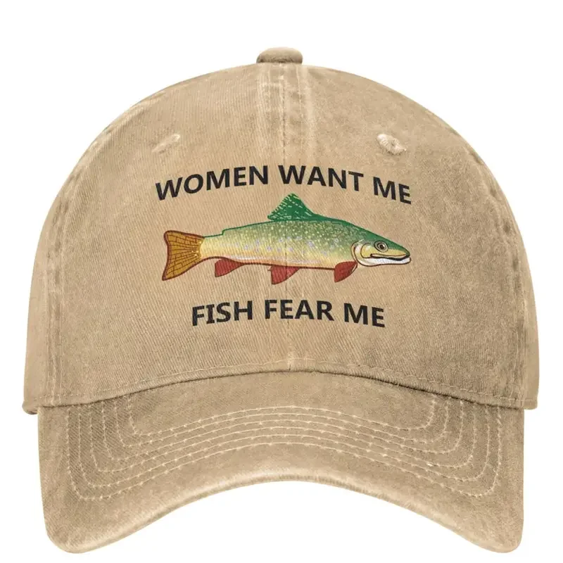 Y2K Women Want Me Casual Spring Fish Fear Me Trucker Hat Wholesale Hunting Camping Snapback Cap Fashion Baseball Caps