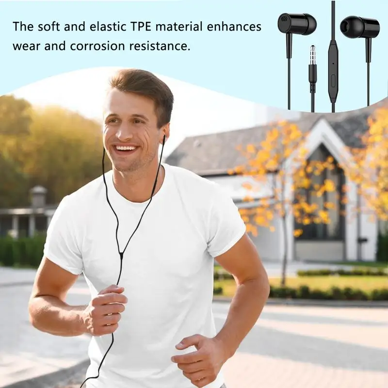 Wired Earbuds In-Ear Headphones Noise Isolating Headsets Build-In Microphone 3.5mm Jack High-Quality Sound Earbuds For Pc Home