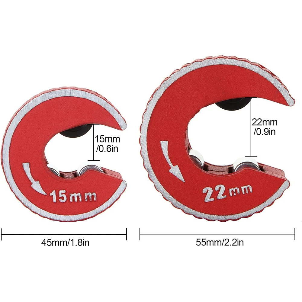 2PCS 15mm & 22mm Copper Pipe Cutter Mini Auto Pipe Slice Tool Zinc Alloy Tube Cutter for Cutting Copper Aluminum Pipes