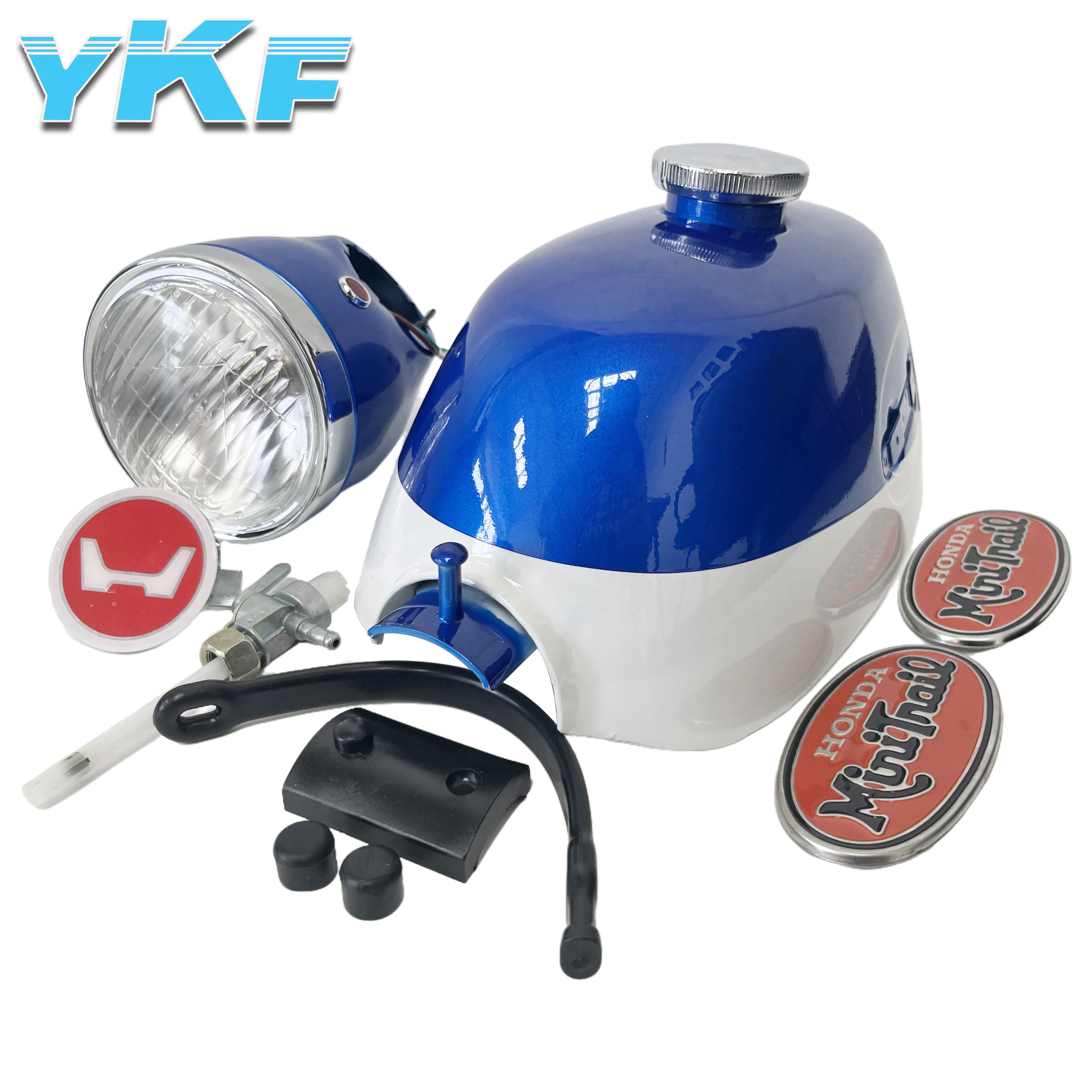 Blue/white motorbike petrol tank, cap and switch with headlight kit for Z50 Z50A K2 1970-1971