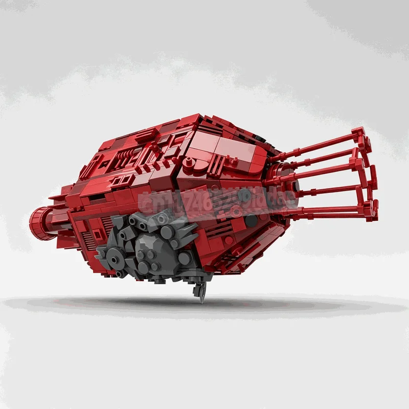 1189 Pieces Red Deep Space Exploration Vessel Building Blocks Futuristic Spacecraft Model DIY Assembly Creative Collection Gift