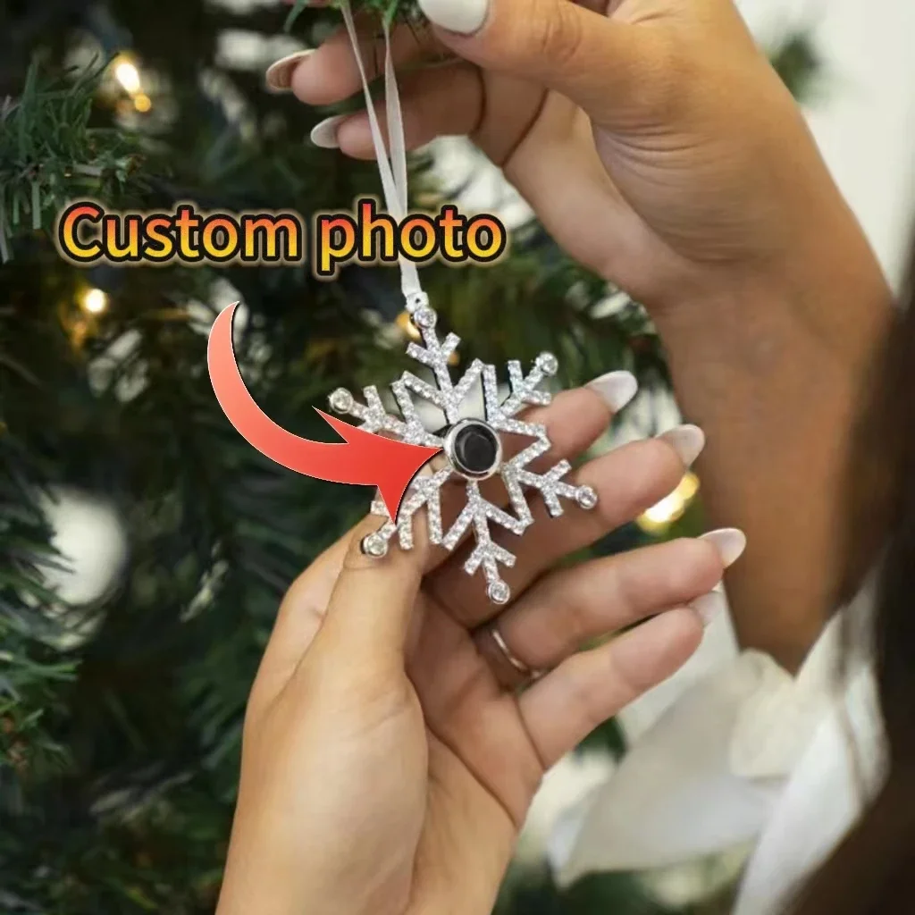 DHQH Wholesale Customized Projection Snowflake Pendant Customized Personalized Stainless Steel Projection Pendant Christmas Gift