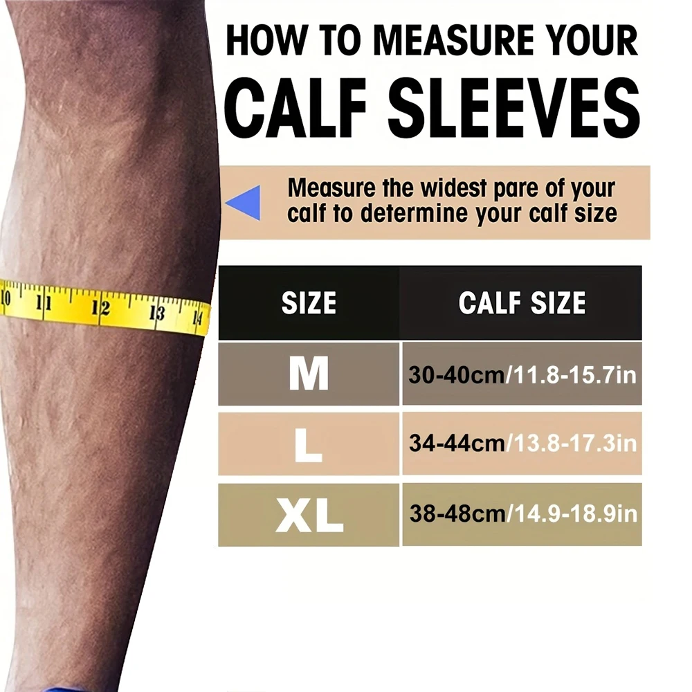 1Pair Calf Compression Sleeves Men Women - Footless Compression Socks Support for Running, Nursing, Varicose Veins, Pregnancy