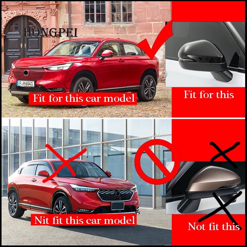 

Car Styling For Honda HR-V HRV 2021 2022 Rearview Mirror Cover Trim Caps With Horn Decorate Auto Accessories
