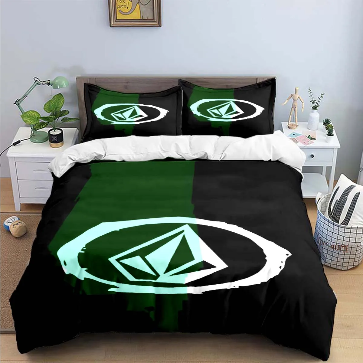 Fashion Exquisite V-VOLCOM Print Bedding Sets Exquisite Bed Supplies Set Duvet Cover Bed Comforter Set Bedding Set Luxury  Gift