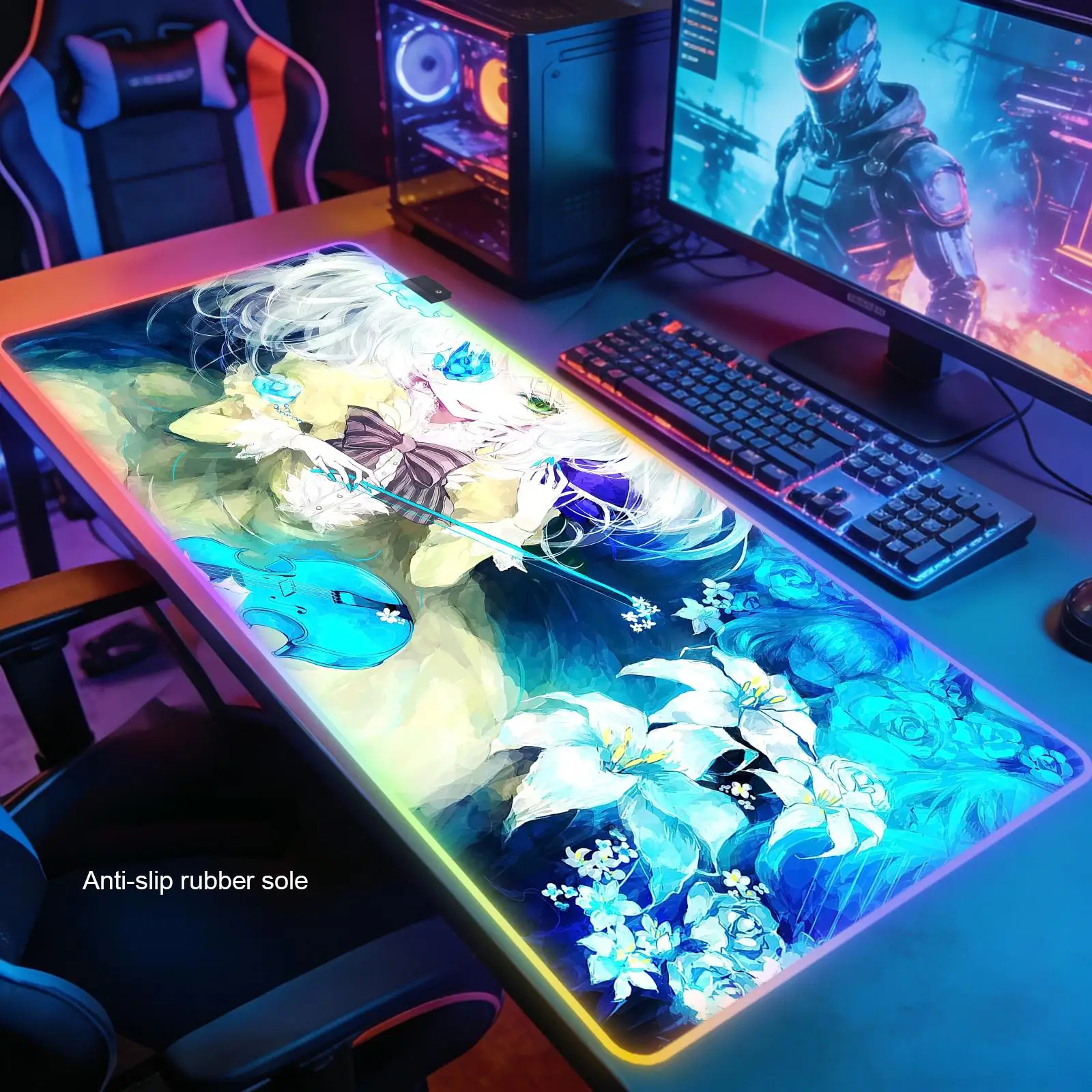 K-Komeiji Koishi large Mouse Pad RGB anti-slip Durable Desk Mat offices accessories keyboard mouse mat tapis de bureau