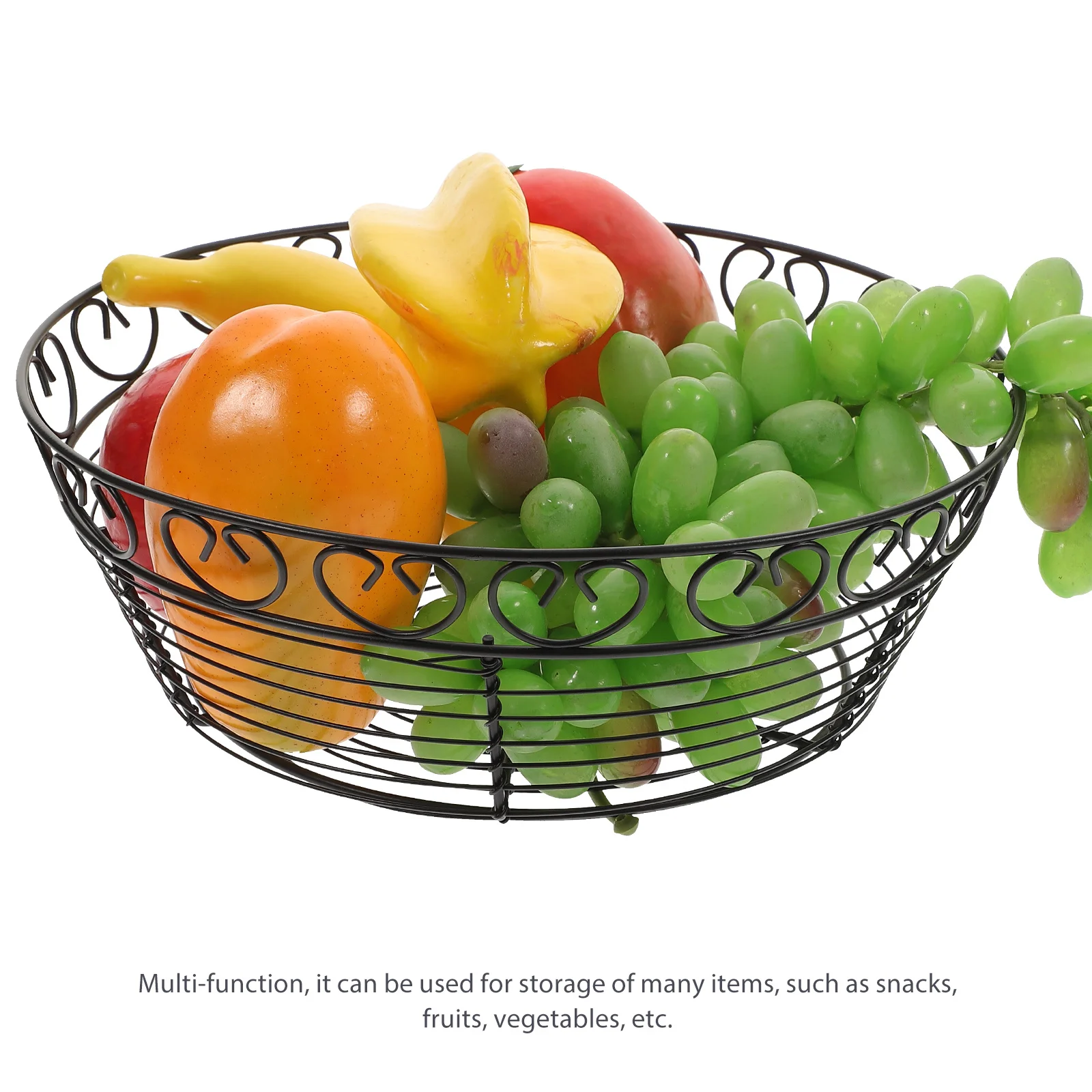 Iron Art Drahtkorb, schicker Mehrzweck-Aufbewahrungskorb für Obst und Gemüse, Brotkorb, dekorative Tischschüssel für Küche, Zuhause, Restaurant