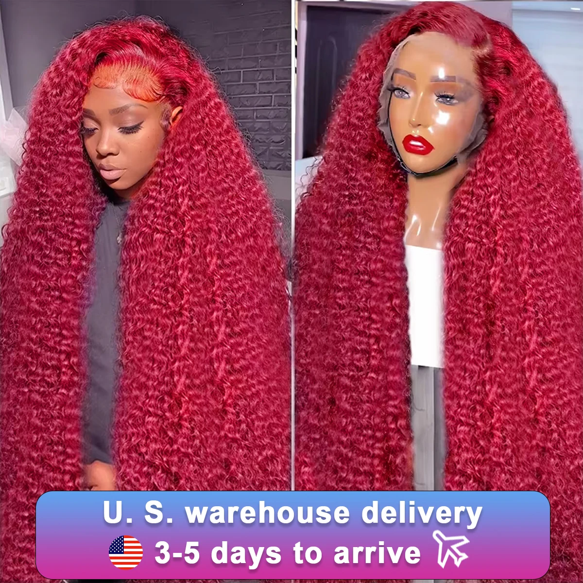 Red Curly Wigs 99J Burgundy 13X6 Hd Lace Frontal Human Hair Wig Colored Deep Wave Frontal Wig 13X4 Red Lace Front Human Hair Wig