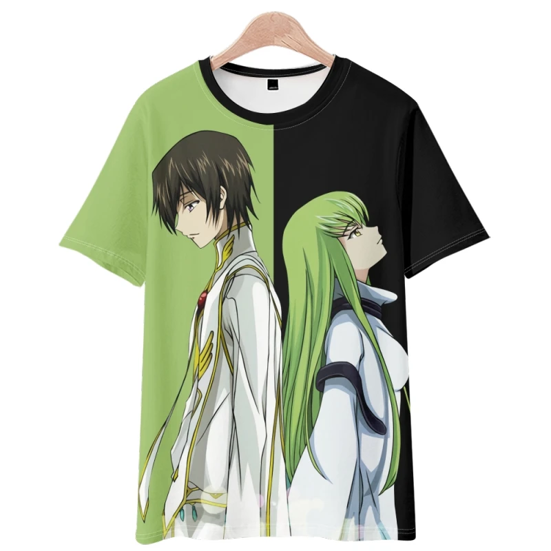 Anime Code Geass Lelouch of The Rebellion 3D Print Oversized T Shirt Women Men Summer Crewneck Short Sleeve T-shirt Graphic Tee