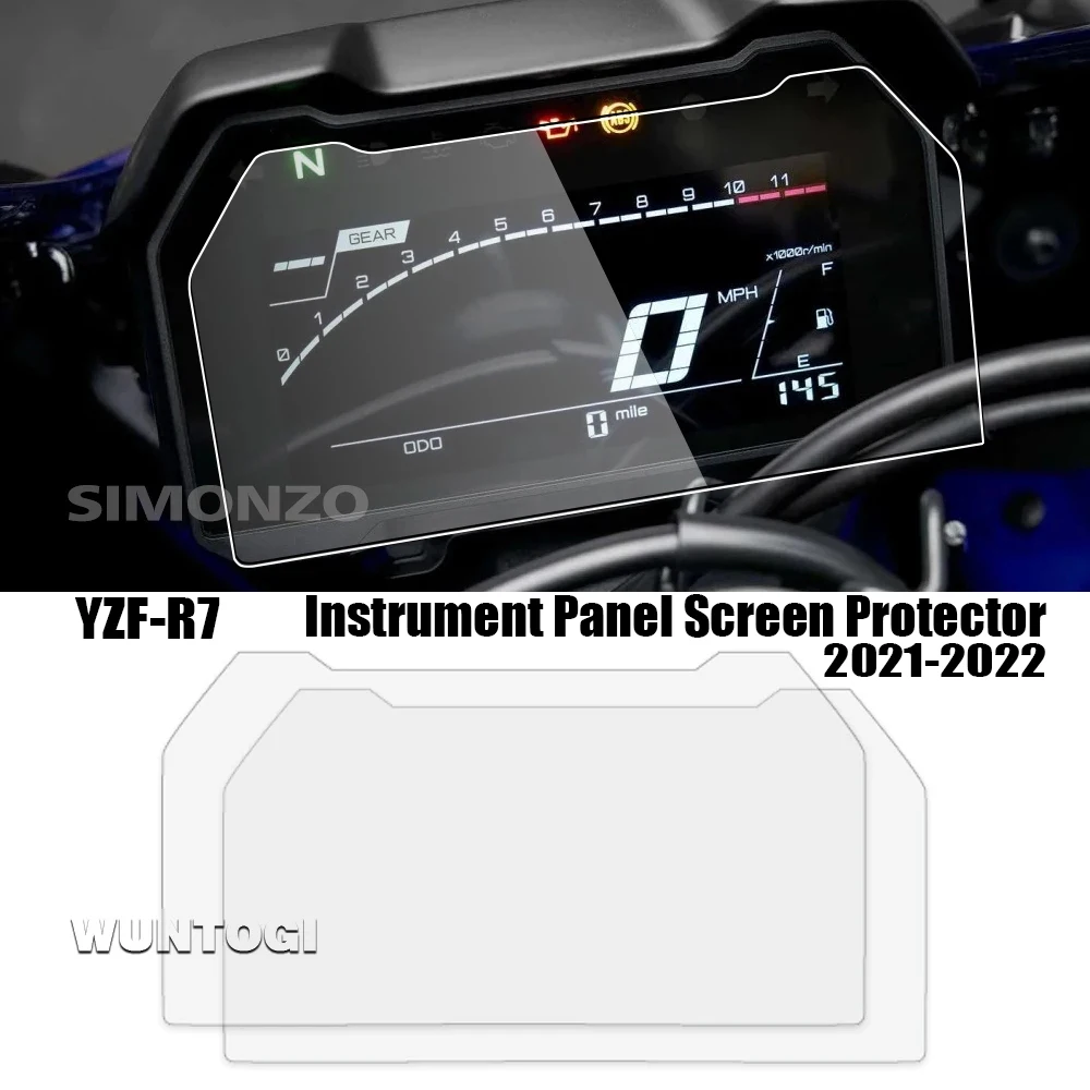 YZF R7 Motorcycle Dashboard Screen Protector For YAMAHA YZF R7 2021-2022 Screen Protector Scratch Protection Film