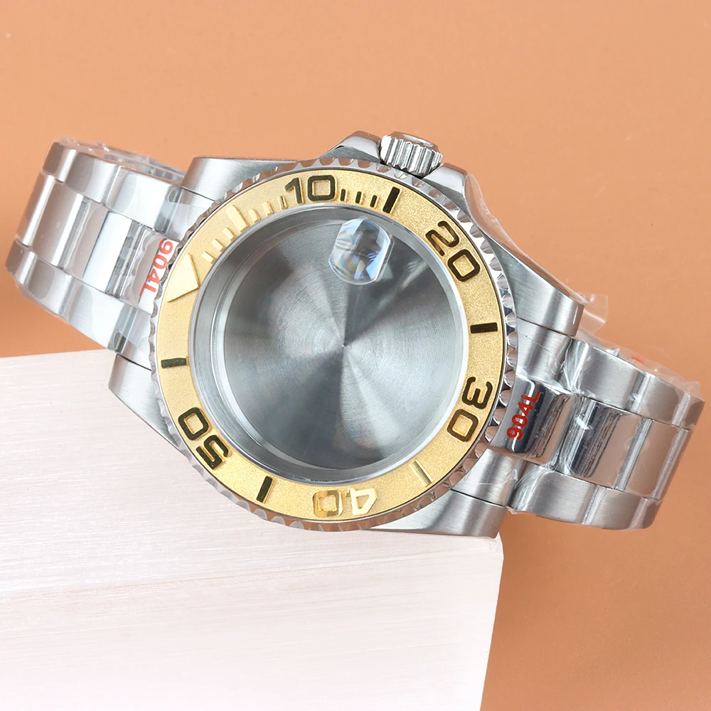 

Fit Yacht-Master 40mm Watch Case 10ATM Waterproof 316L Steel Polish Oyster Bracelet For NH35 NH34 NH36 NH38 Movement Sapphire