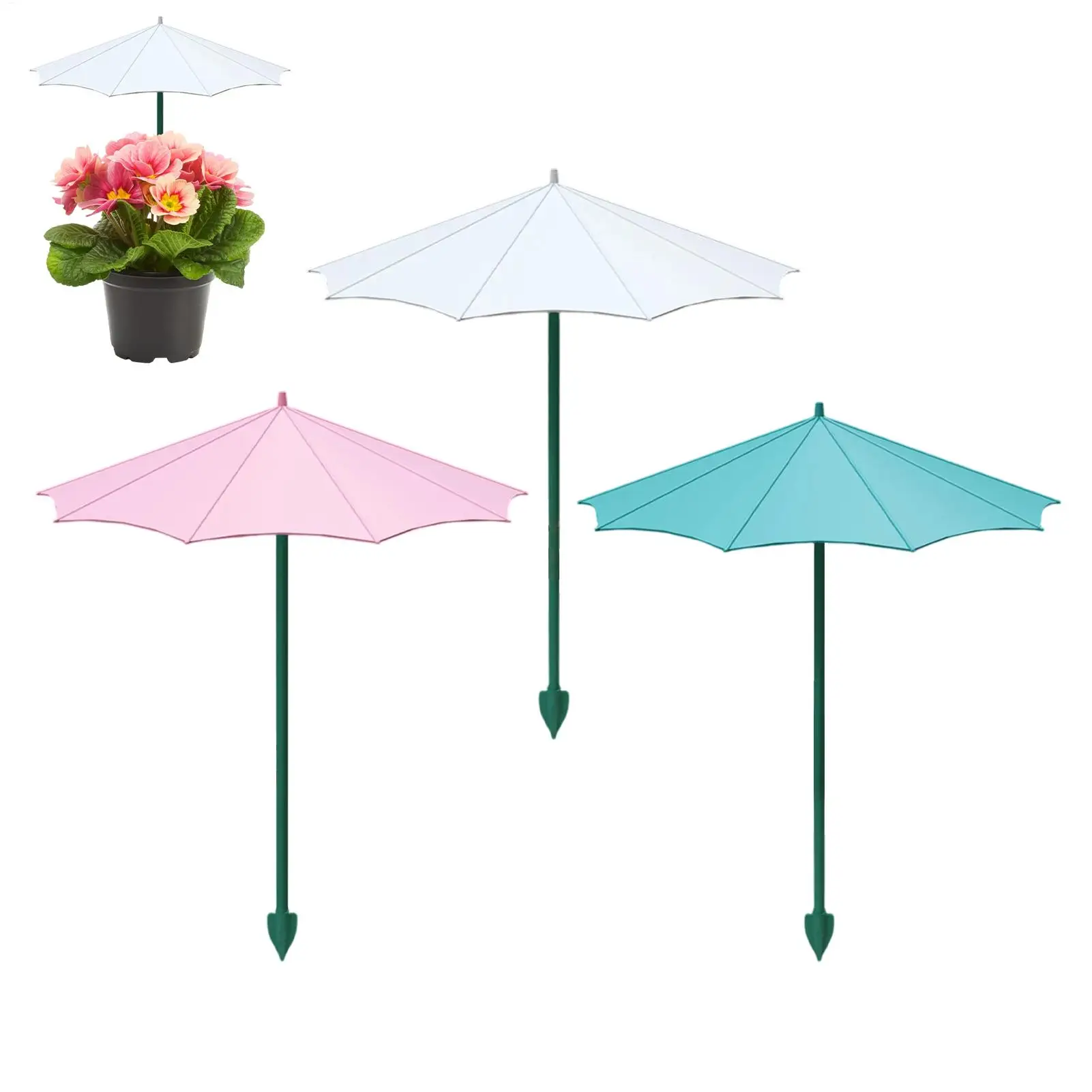 Pflanzenschirm 3-teilig für den Außenbereich, Schattenspender für kleine Topfpflanzen, Pflanzenschirm für Garten, Terrasse, Veranda, Hinterhof, Deck, Balkon