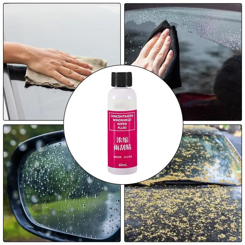 Windshield Oil Remover Windshield Washer Concentrate Fluid Windshield Washer Fluid Concentrate 60ml All-Season No Streak Car