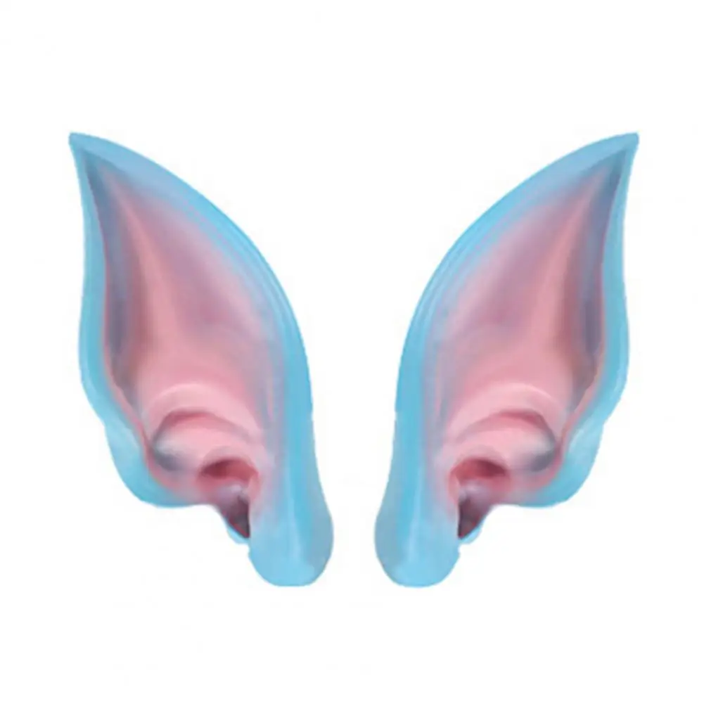 2Pcs Elven Elf Ear Eco-friendly Soft Elastic Cosplay Costumes Makeup Halloween Masquerade Party Photography Prop Christmas Decor
