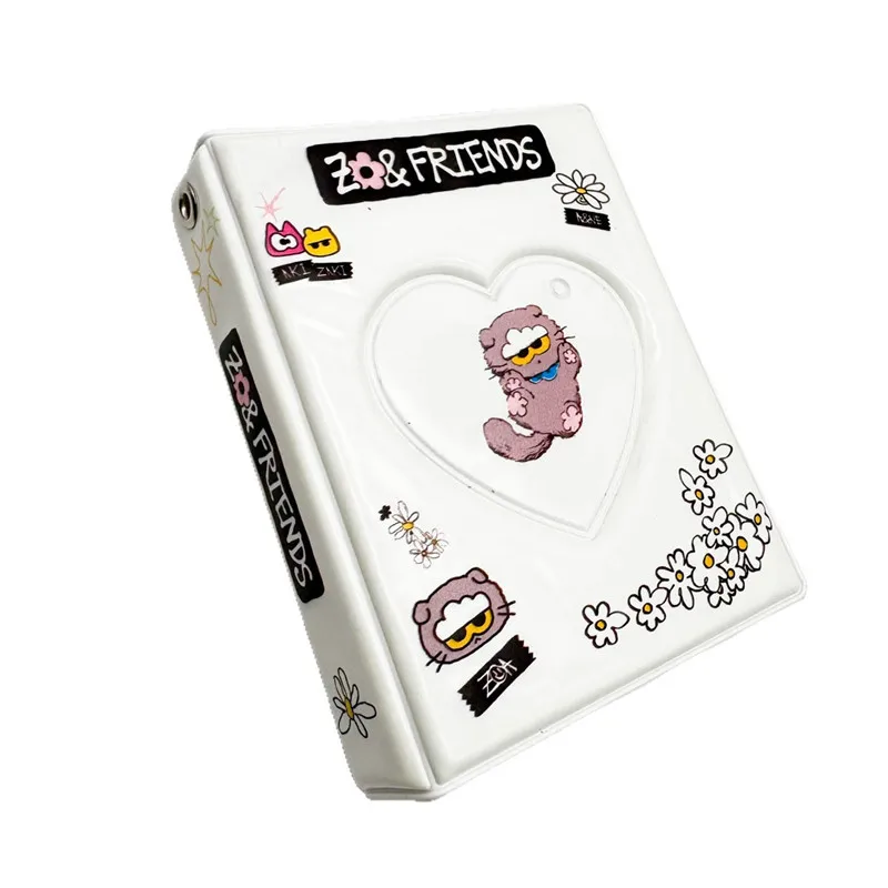 

New Kpop Korean GD Cartoon Cat Flower White PU White Fans Photo Pictures Collection Display 11*8.5*2.5CM 32Pages