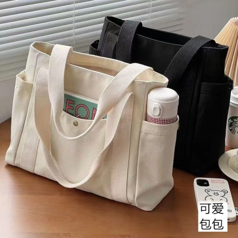 Large Capacity Tote Canvas Bag For Work Outgoing High Appearance Commuting Versatile Art Student Clothing Book Shoulder Bag Bag