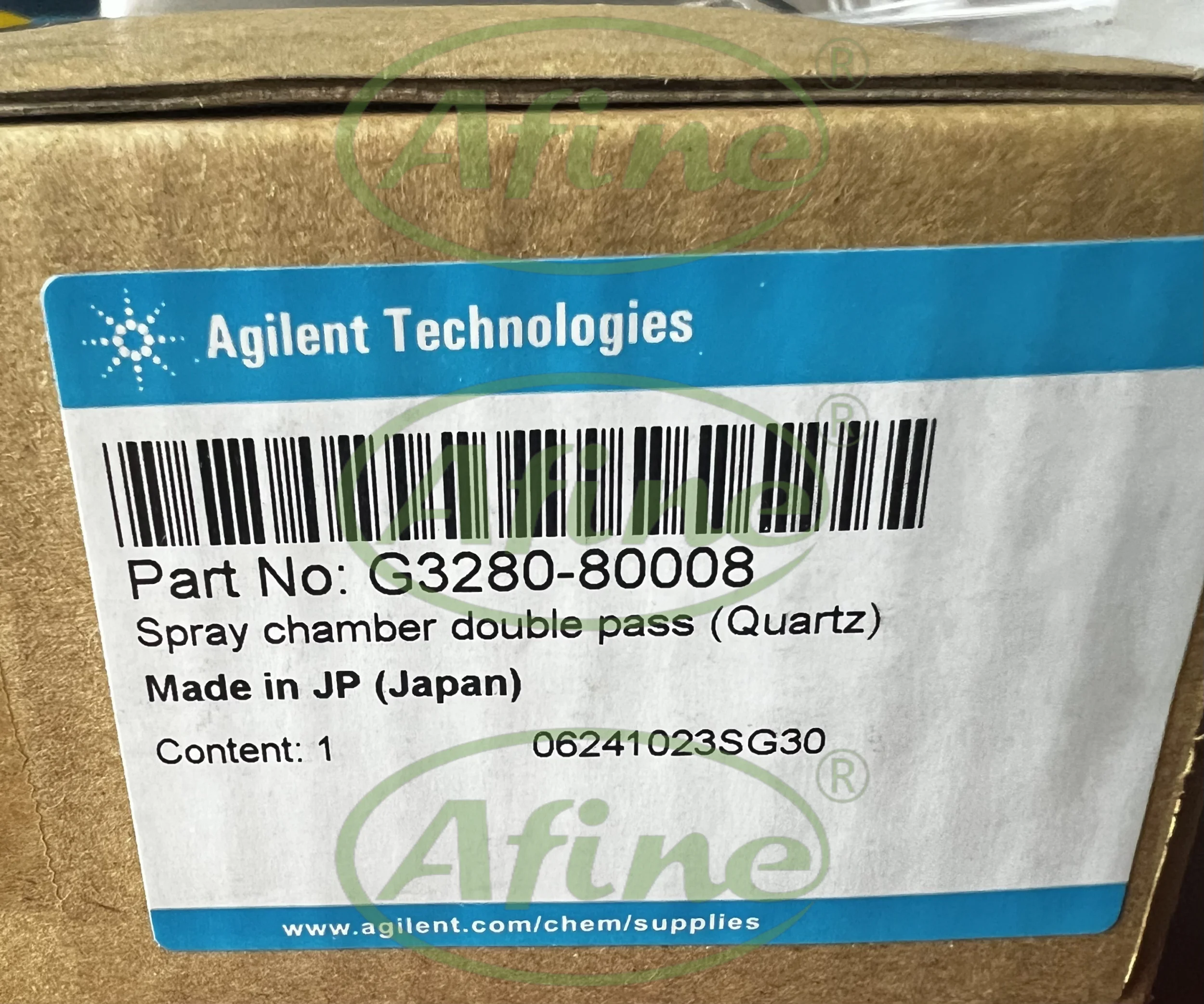 AFINE Agilent G3280-80008 Кварцевая распылительная камера, Scott Double-Pass, стандарт для 7500, 7700, 7800, 8800