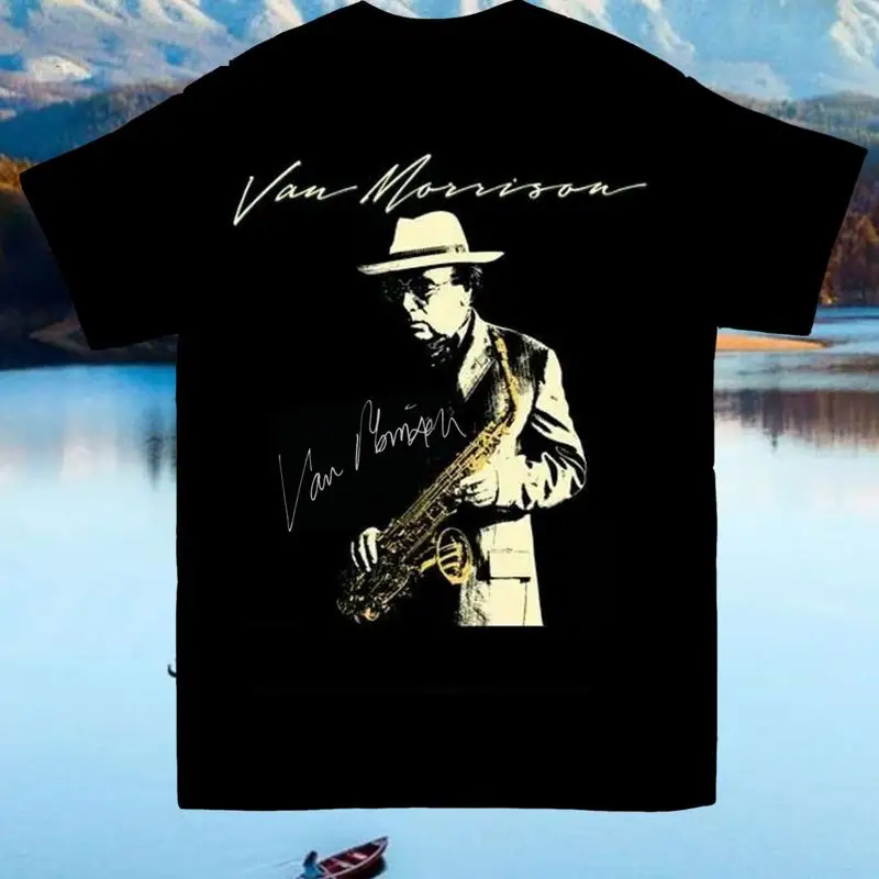 Vtg Van Morrison North America gira de conciertos algodón todas las tallas camiseta negra