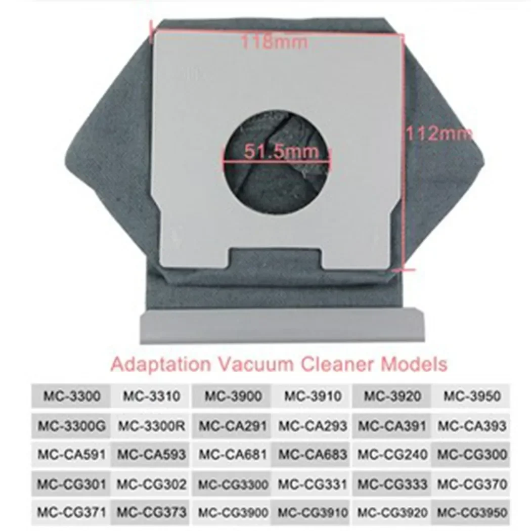 2Pc Vacuum Cleaner Dust Bag For Panasonic TYPE C-13 Reusable Vacuum Cloth Dust Bag MC-3300 MC-3310 MC-390 MC-3900 MC-E603 MC-L50