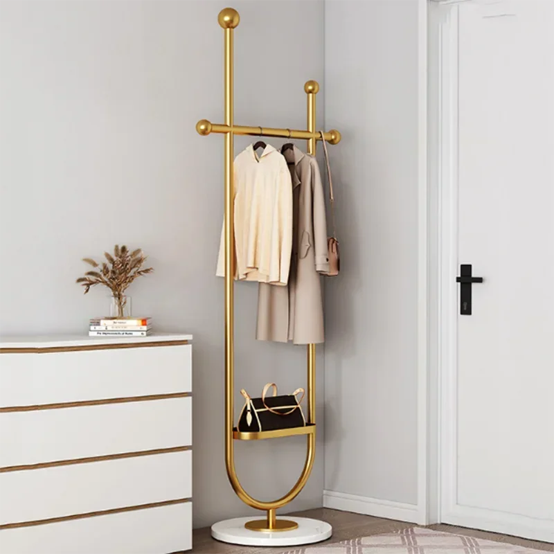 Gold Metal Clothes Rack Entrance Boutique Living Room Clothes Rack Stand Hanger Shelving Burro Ropa Perchero Nordic Furniture
