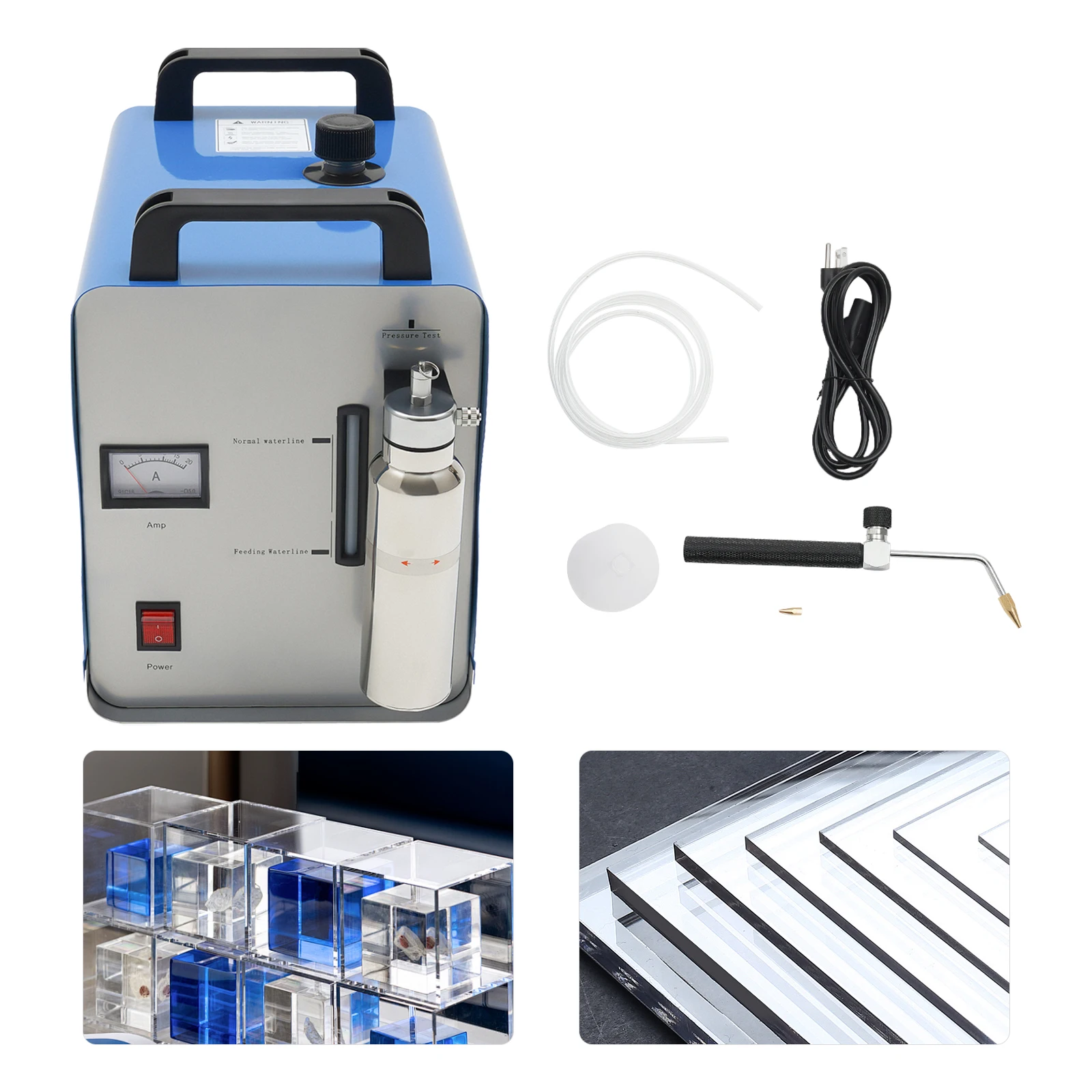 H160 300W 110V Oxygen Hydrogen Flame Generator Acrylic Polisher Machine Water Welding Polishing Machine