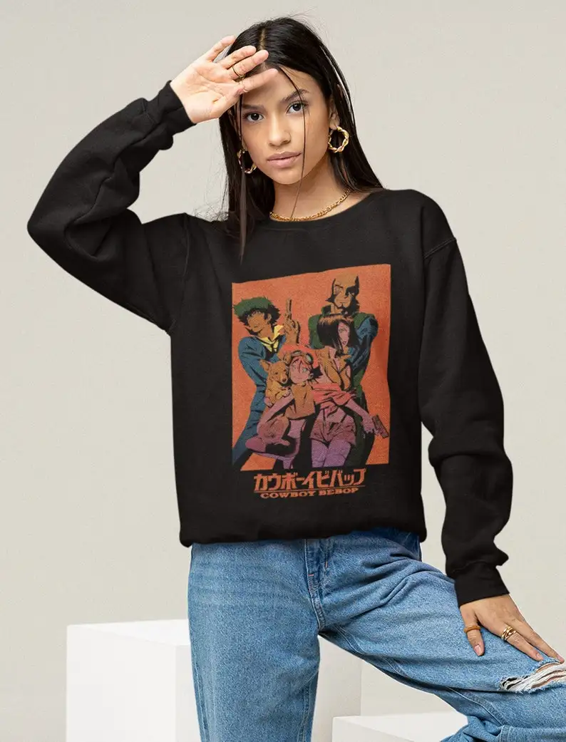 Cowboy Bebop Pattern vintage Shirt Bebop Montage Unisex sweatShirt for Anime Lovers