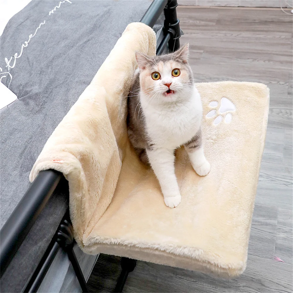 Pet Cat Animal Hammock Luxury Radiator Bed Hanging Winter Warm Fleece Basket Hammocks Metal Iron Frame Sleeping Bed for Cats