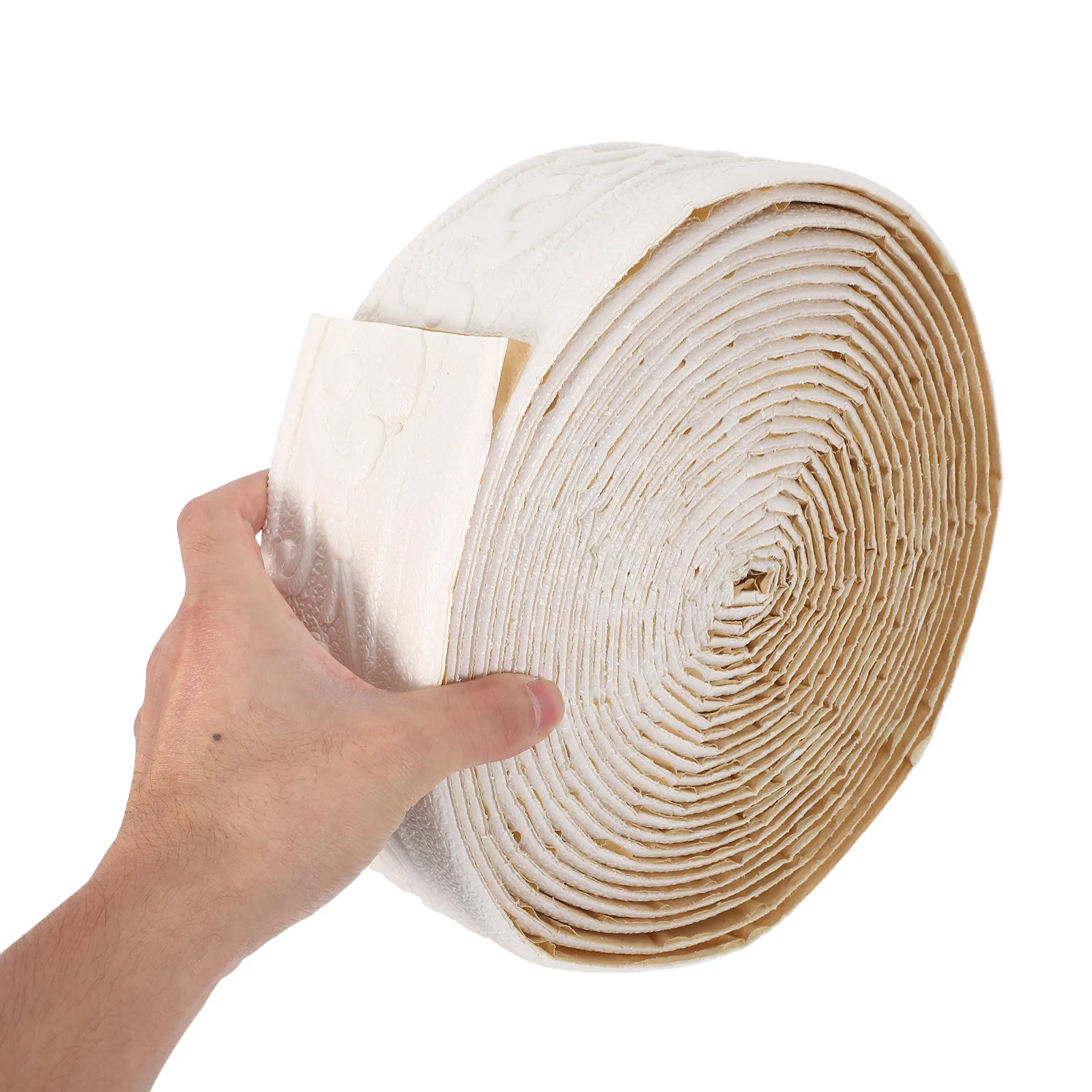 Moldura de Pared Autoadhesiva de 3.14 x 393 Pulgadas, Tira de Borde para Protección de Pisos, Moldura Decorativa