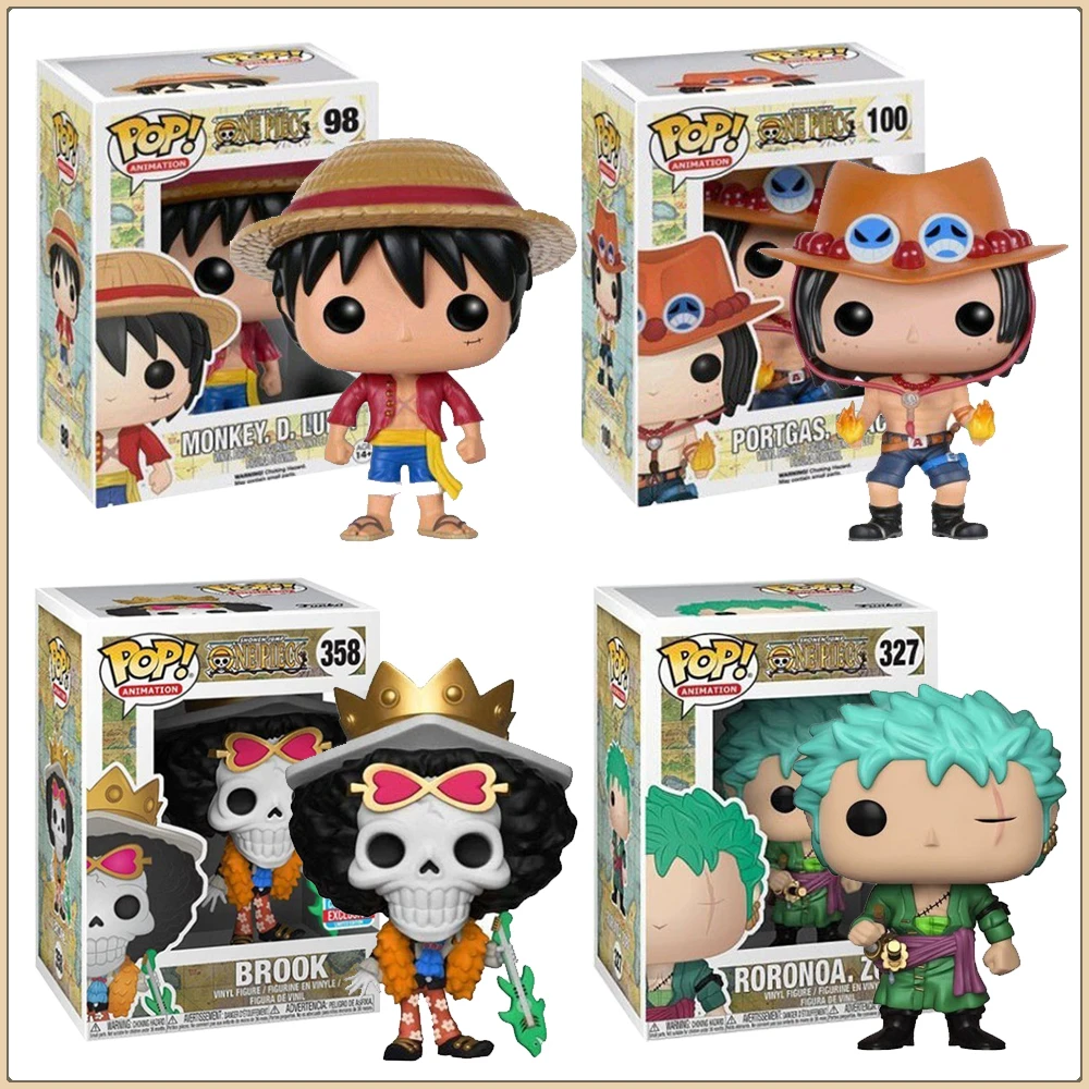 Funko POP ONE PIECE figuras de juguete de acción mono D. Luffy Zoro Burukku Chopper personajes de Anime populares modelo ornamento regalo de vacaciones