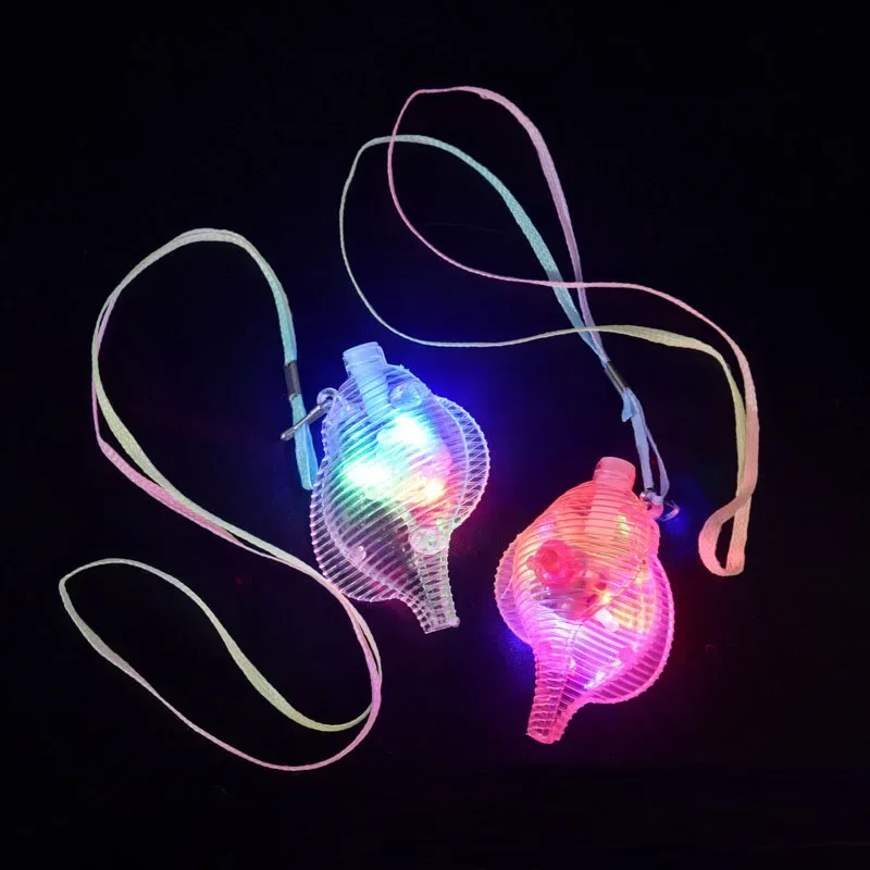 20Pack Conch Sea Snail Bulk Party Supplies LED Light Up Whistles with Lanyard Necklace Glow In The Dark Toy  Wedding Festival