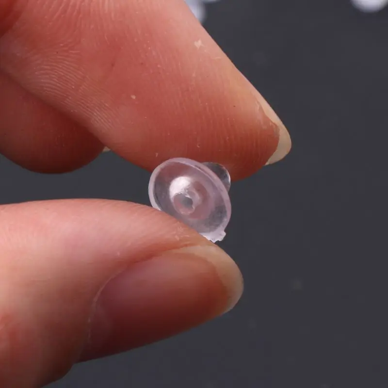 100Pcs Clear Anti-Pain Rubber Clip On Earring Super Soft Silicone Cushion Pads