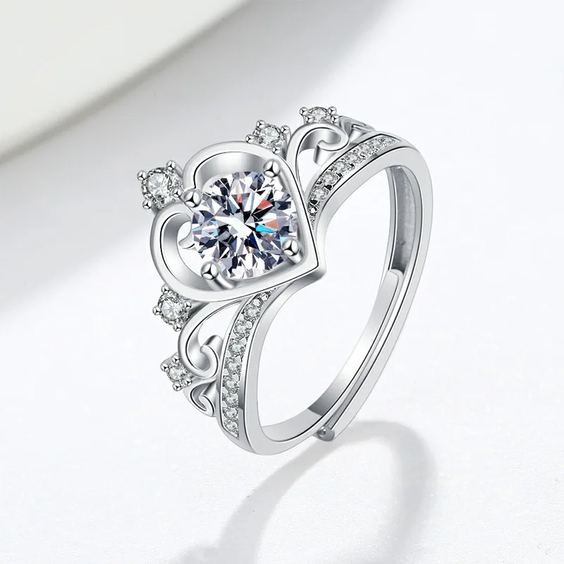 KOFSAC 925 Sterling Silver Ring Women Lady Wedding Female Charm Refined Elegance Zirconia Crown Romantic Fashion Jewelry