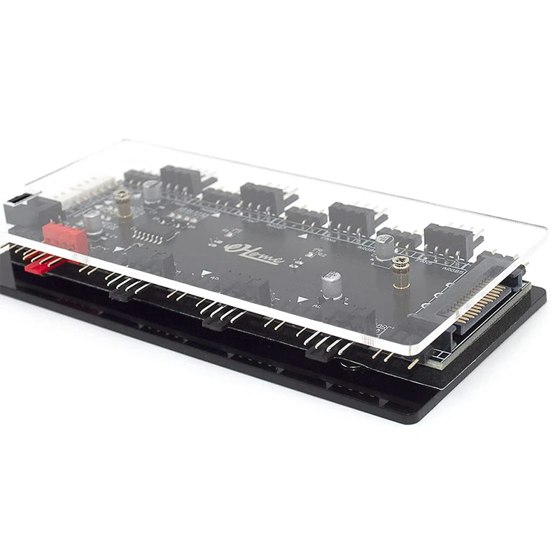 12V to 5V RGB Converter,4Pin RGB to 3-Pin ARGB Controller Adapter & PWM 2-In-1 Hub 8 Ports 4-Pin Fan & Mistic Light Sync Adapter