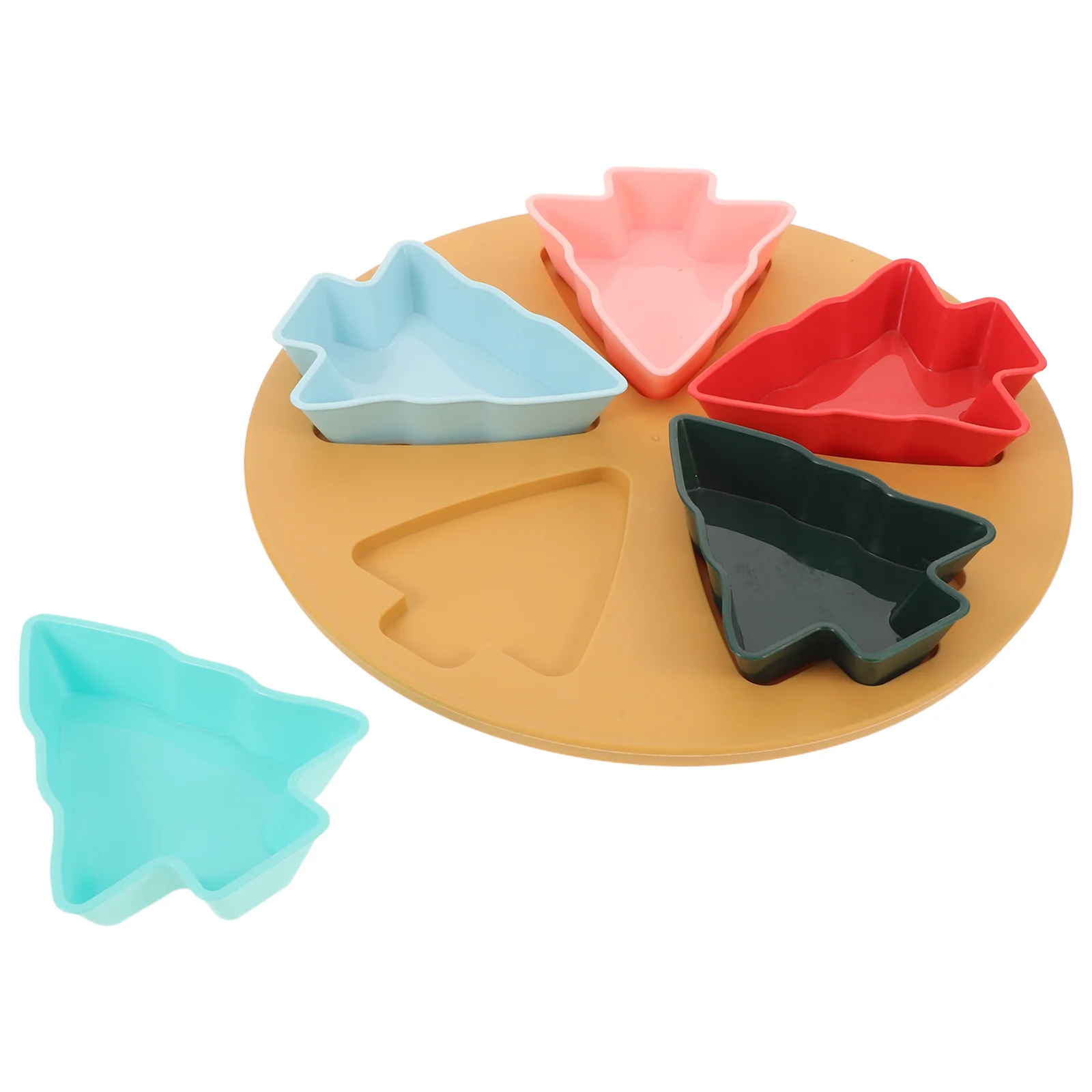 

1Set Divided Snack Platter Christmas Tree Design for Candy Nuts Dried Fruits Appetizers Serving Tray with Grids Holiday Fruit