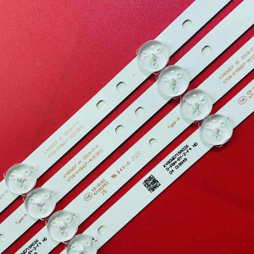 Striscia di retroilluminazione a LED K490WD7 A1 4708-K49WD7-A1213K11 21 Per LE49K51S LE49D8800 LE49D88UD UD49H18 49J1000 49J3500U TH-49CX780C