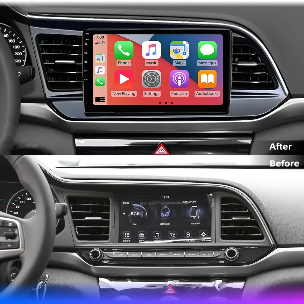 For Hyundai Elantra 2019-2021 Car Multimedia Player,Carplay,Android Auto,Radio,Navigation,GPS,Stereo,Head Unit,DVD,BT5,4G,ADAS